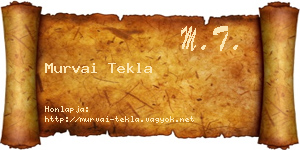 Murvai Tekla névjegykártya